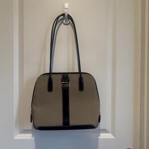 Kate Spade New York Beige and Black Tote Shoulder Bag Vintage